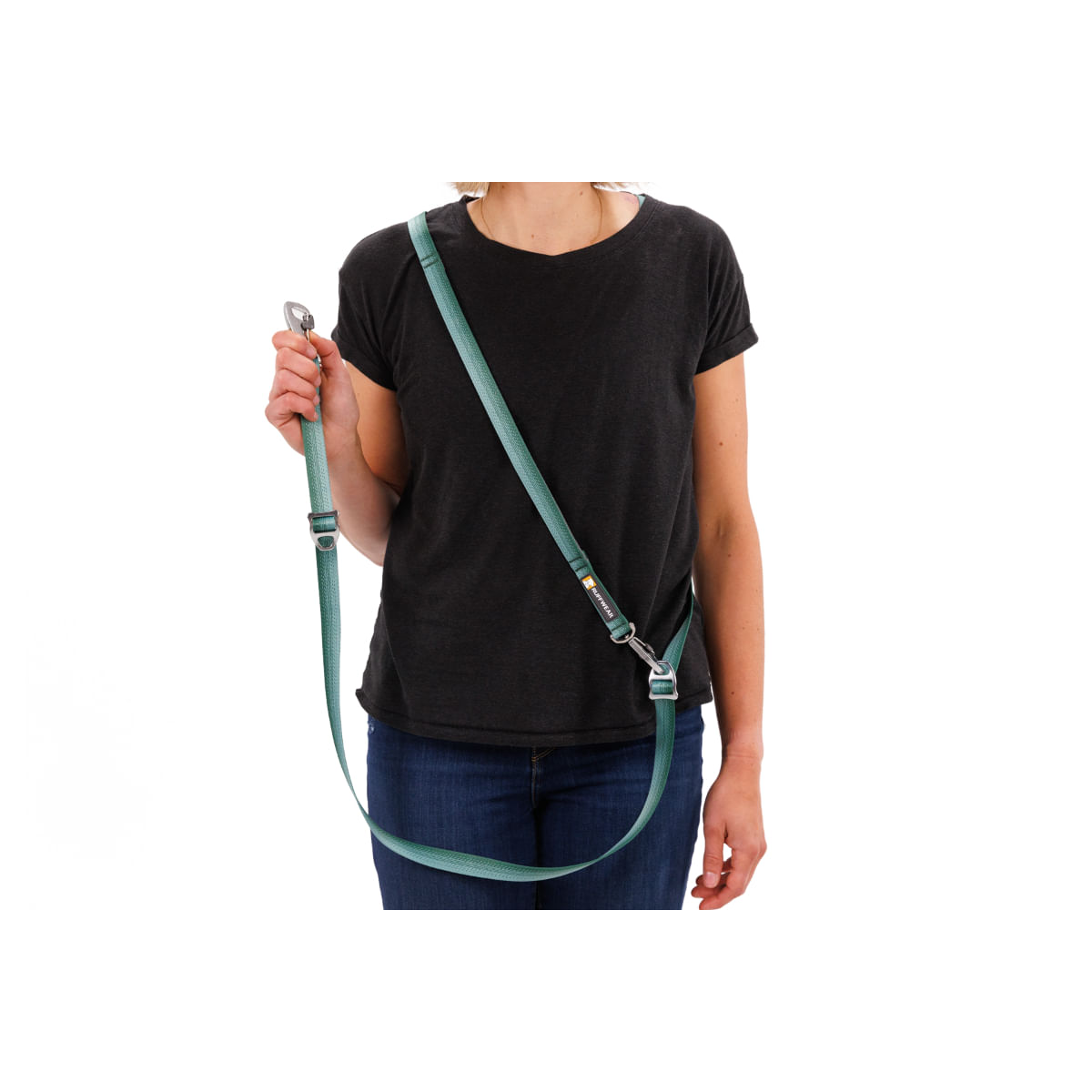 RUFFWEAR Switchbak, lesă bandă multifuncțională cu 2 carabine sport câini, ajustabilă RUFFWEAR Switchbak River Rock Green, lesă bandă multifuncțională cu 2 carabine sport câini, ajustabilă, verde, XS-XL(2.1m x 2cm)